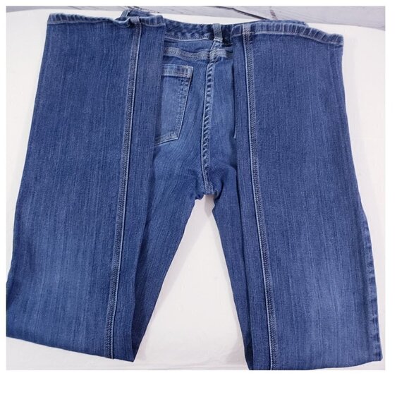 White House Black Market BLANC Women's Medium Wash Boot Cut Blue Jeans – Size 0R - Picture 4 of 13